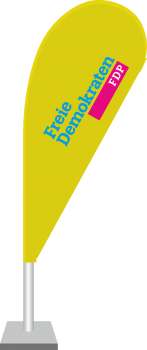 FDP-Flag Tropfenform ca. 335cm hoch, mit individuellem Druck