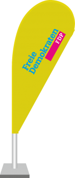 FDP-Flag Tropfenform ca. 255cm hoch, mit individuellem Druck