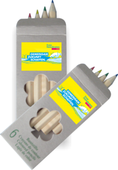 Buntstift-Set, 6 Stifte im Karton