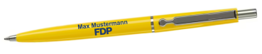 Druckkugelschreiber mit Metalldrücker, -spitze, -clip
