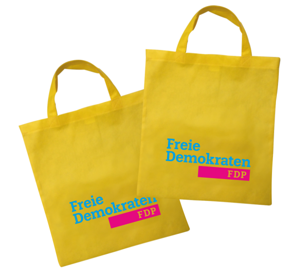 PP-Tasche gelb mit kurzen Henkeln