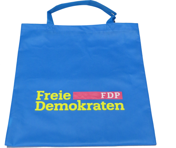 PP-Tasche cyan mit kurzen Henkeln